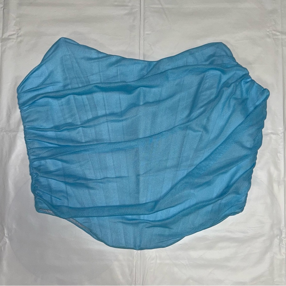 SHEIN Blue Mesh Crop Top